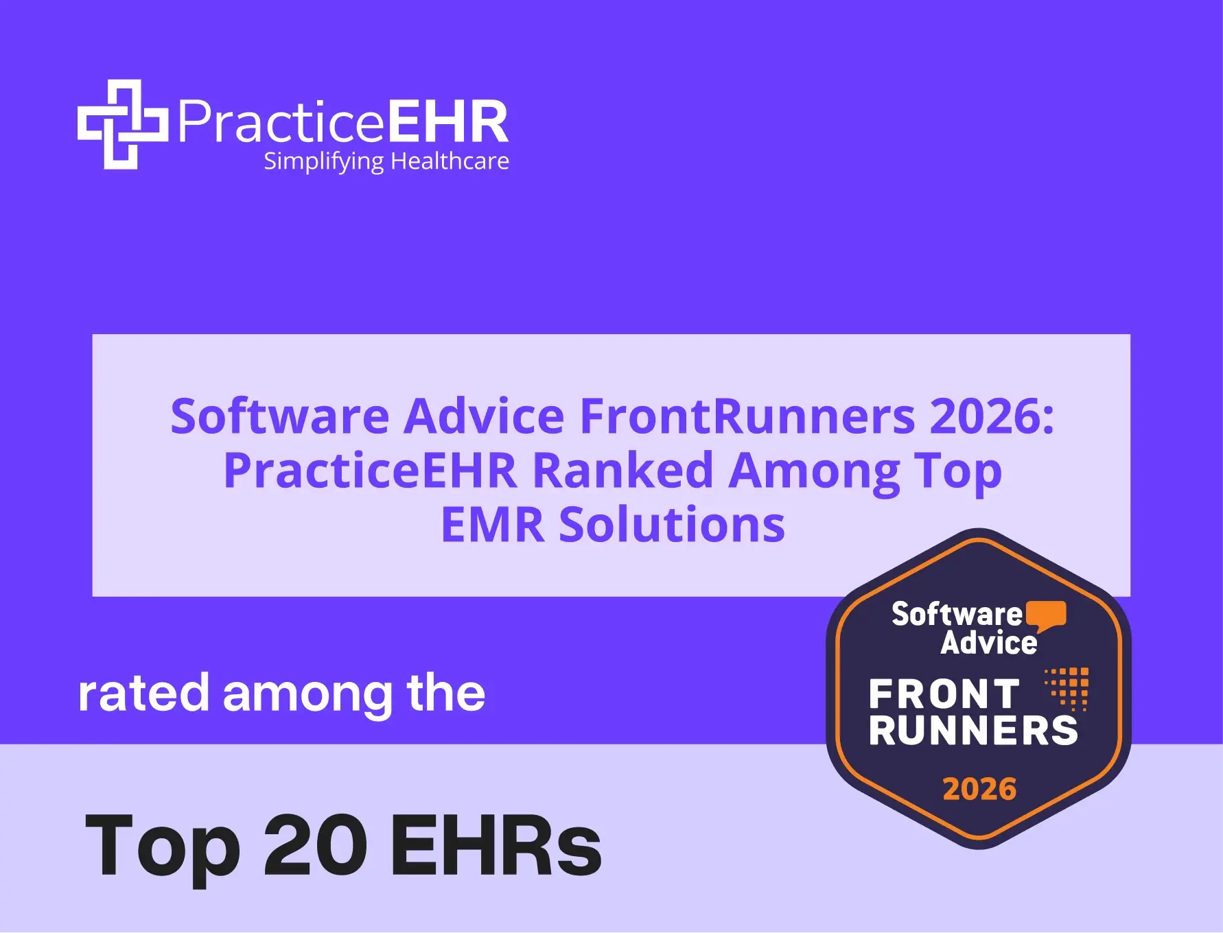 Software Advice FrontRunners 2026: PracticeEHR Ranked Among Top EMR Solutions